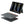 Gray Bluetooth keyboard case with detachable keyboard, stand angled for viewing