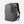 Grey waterproof travel backpack side view with shoulder strap and front buckle detail
