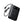 Black power bank with digital display and USB cable on a white background