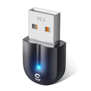 USB adapter with 'V5.3' and brand logo on a white background