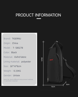 TIGERNU S8027B Compact Waterproof Cross Body Bag