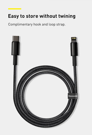 BASEUS Tungsten Gold 20W USB-C to Lightning Fast Charging Cable