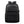 Black large travel backpack with padded front panel, top handle, and side pockets