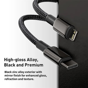 BASEUS Tungsten Gold 20W USB-C to Lightning Fast Charging Cable
