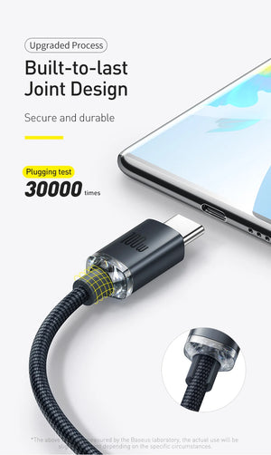 BASEUS Crystal Shine Series 100W USB-C to USB-A Fast Charging Cable
