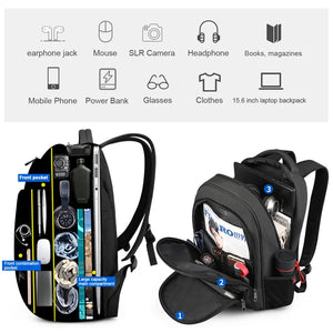 TIGERNU B3893 Large Capacity Waterproof Travel Backpack with USB Charging Port