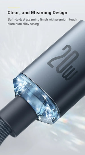 BASEUS Crystal Shine Series 20W USB-C to Lightning Fast Charging Cable