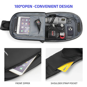 TIGERNU S8100 Compact Waterproof Crossbody Bag with USB Charging Port