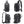 Black compact crossbody sling bag shown from multiple angles with front organizer pockets