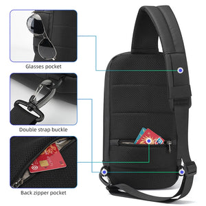 TIGERNU S8100 Compact Waterproof Crossbody Bag with USB Charging Port