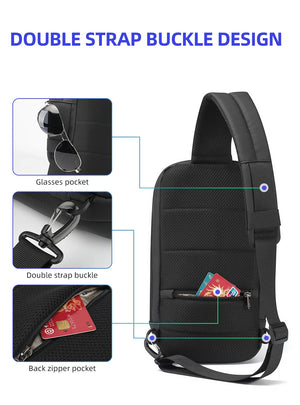 TIGERNU S8100 Compact Waterproof Crossbody Bag with USB Charging Port