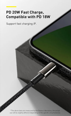 BASEUS Tungsten Gold 20W USB-C to Lightning Fast Charging Cable