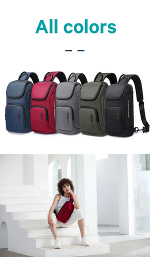 Set of compact crossbody bags in multiple colors, shown with front and strap
