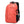 Orange waterproof travel backpack with front zipper pockets and padded shoulder straps