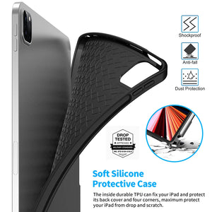 Soft silicone protective case with textured dark back shell and corner protection