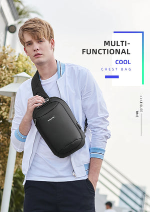 TIGERNU S8100 Compact Waterproof Crossbody Bag with USB Charging Port