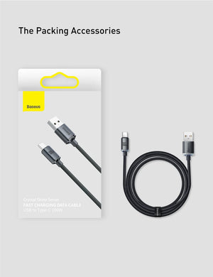 BASEUS Crystal Shine Series 100W USB-C to USB-A Fast Charging Cable