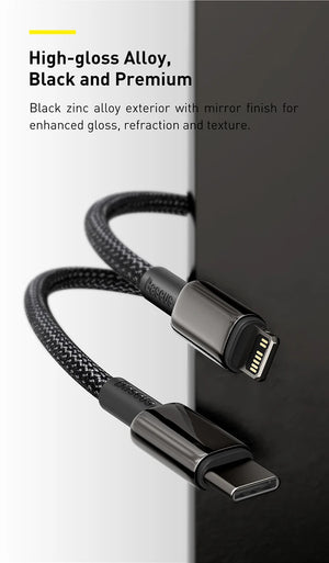 BASEUS Tungsten Gold 20W USB-C to Lightning Fast Charging Cable