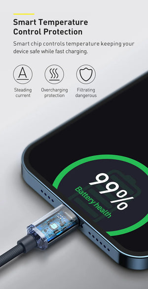 BASEUS Crystal Shine Series 20W USB-C to Lightning Fast Charging Cable