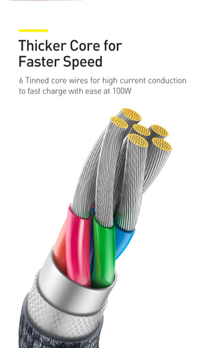 BASEUS Crystal Shine Series 100W USB-C to USB-A Fast Charging Cable