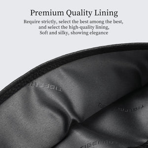 Black leather wallet interior lining with logo emboss on fabric.