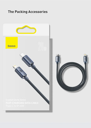 BASEUS Crystal Shine Series 20W USB-C to Lightning Fast Charging Cable