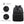 Black waterproof travel backpack with durable fabric texture and fully zipped front