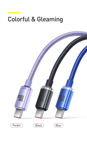 BASEUS Crystal Shine Series 100W USB-C to USB-A Fast Charging Cable