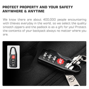 TIGERNU B3893 Large Capacity Waterproof Travel Backpack with USB Charging Port
