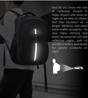 TIGERNU B3893 Large Capacity Waterproof Travel Backpack with USB Charging Port