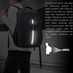 TIGERNU B3893 Large Capacity Waterproof Travel Backpack with USB Charging Port