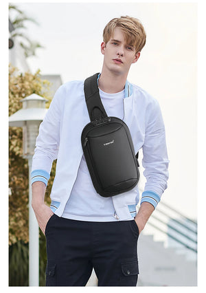 TIGERNU S8100 Compact Waterproof Crossbody Bag with USB Charging Port