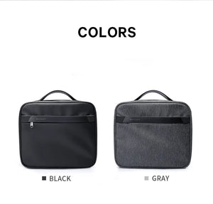 Black and gray collapsible waterproof toiletries bags with matching top handles