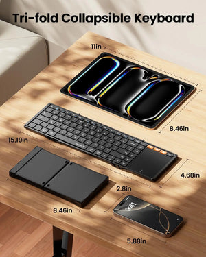 PROTOARC XK01 Foldable Rechargeable Wireless Keyboard with Touchpad