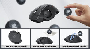 PROTOARC EM01 Ergonomic Rechargeable Bluetooth Wireless Trackball Mouse