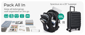 BAGSMART Large Capacity Waterproof Travel Backpack with USB Cable Access