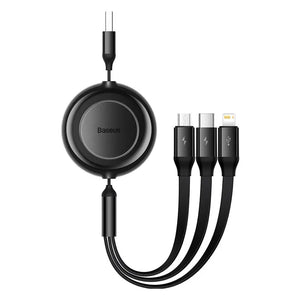 BASEUS Bright Mirror Series Retractable 3in1 Fast Charging Data Cable
