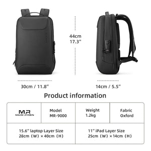 MARK RYDEN MR9000 Waterproof Compact Backpack with USB Charging Port