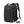 Black expandable travel backpack with front buckle straps and side charging pouch