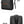 Black commuter backpack 45-degree front view and back view with padded shoulder straps