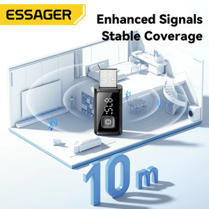ESSAGER BT17 FM Bluetooth Adapter and USB Dongle