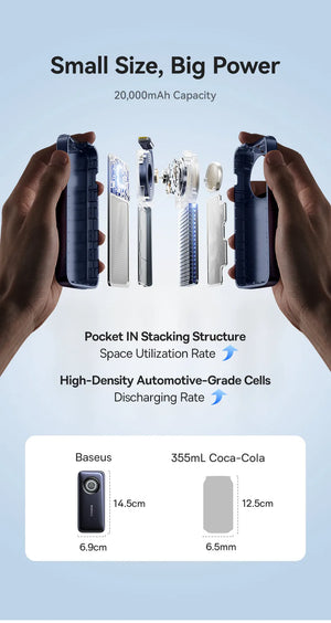 BASEUS EnerCore CR11 Power Bank with Built-In Retractable Cable