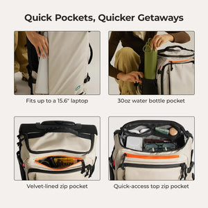 BAGSMART Large Capacity Waterproof Luggage and Travel Backpack