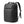 Black waterproof travel backpack with front pocket, buckle straps, and top handle.
