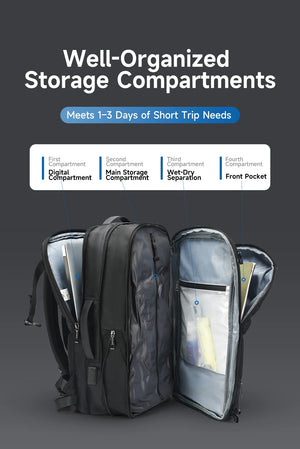 TIGERNU B9831 Expandable Vacuum Compression Waterproof Travel Backpack with Pump