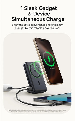 BASEUS Nomos Qi2 3in1 Magnetic Portable Power Bank