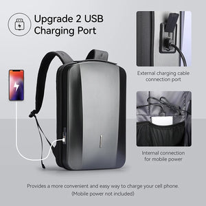 MARK RYDEN MR8918 Compact Hard Shell Travel Backpack with USB Charging Port