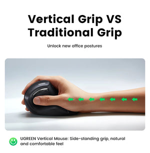 UGREEN MU008 Multi-Mode Ergonomic Vertical Bluetooth Wireless Mouse