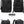 Black expandable backpack size guide showing large and small configurations and strap positions
