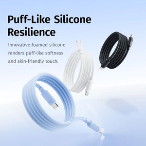 BASEUS Foamed Silicone Pro 100W Type-C to Type-C Magnetic Coiled Charging Cable